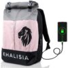 KHALISIA Daypack-Drybag-Backpack-Rucksack Damen-rosa-pink-wasserdicht-wasserfest-Rolltop Rucksack