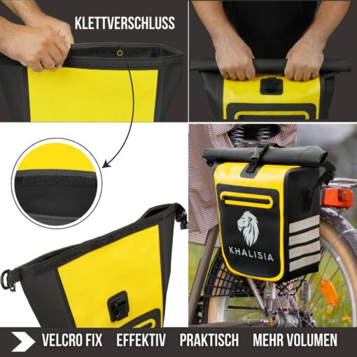KHALISIA-Yellow-Packtaschen-Fahrradrucksack-Fahrradtasche als Rucksack-Strandtasche-Schulrucksack-Lunchbox (1 (10)