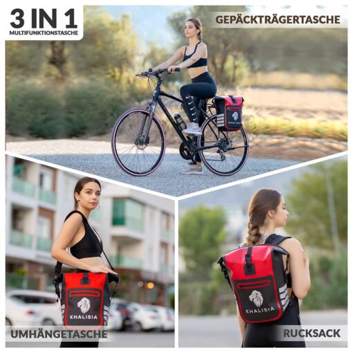 KHALISIA-Satteltasche-Packtasche-Angeltasche-Reisetasche-Thermoflasche-waterproof-fietstas-bicycle bag-red