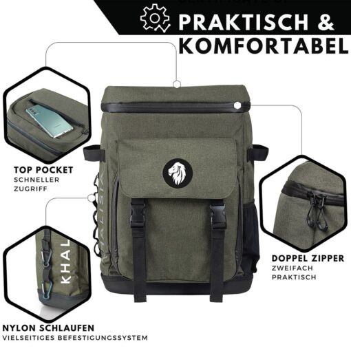 KHALISIA CoolBag-Bicycle Bag-Bicycle Backpack Bag-Saddle Bag-Khaki-06